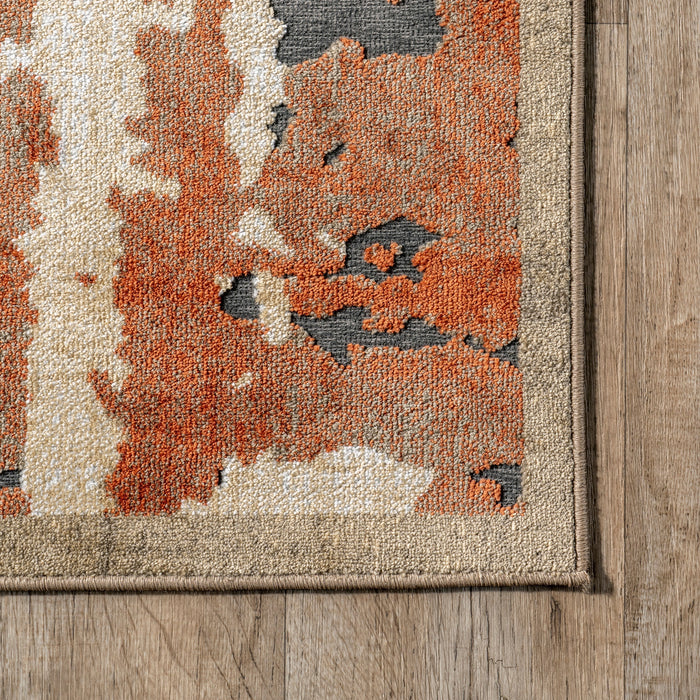 Washable Volcanic Area Rug 150x240 cm Rust Color