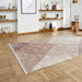 Washable Whisper H1065 Modern Abstract Textured Soft-Touch Printed Polyester Flatweave Beige/Brown Rug