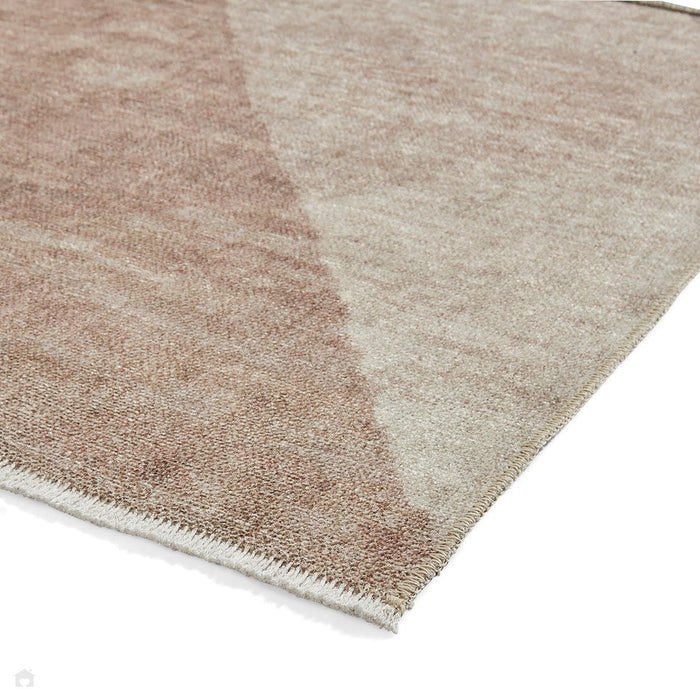 Washable Whisper H1065 Modern Abstract Textured Soft-Touch Printed Polyester Flatweave Beige/Brown Rug