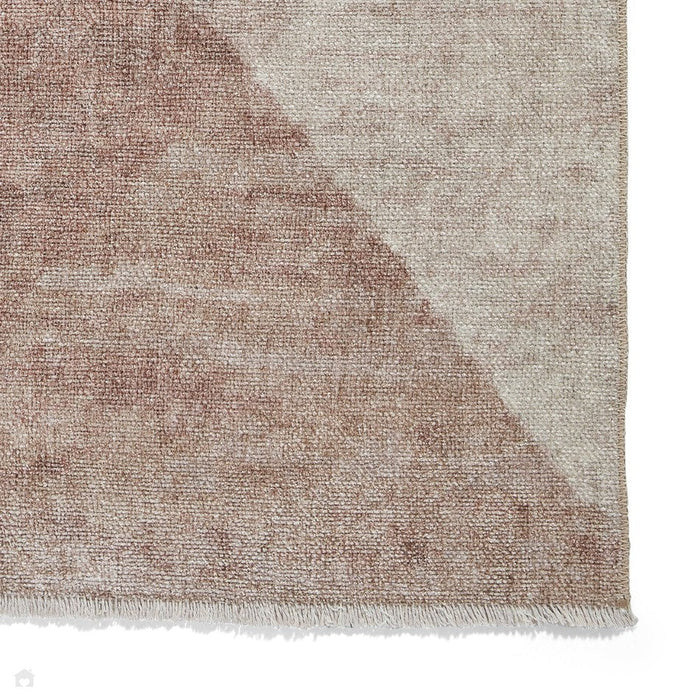 Washable Whisper H1065 Modern Abstract Textured Soft-Touch Printed Polyester Flatweave Beige/Brown Rug