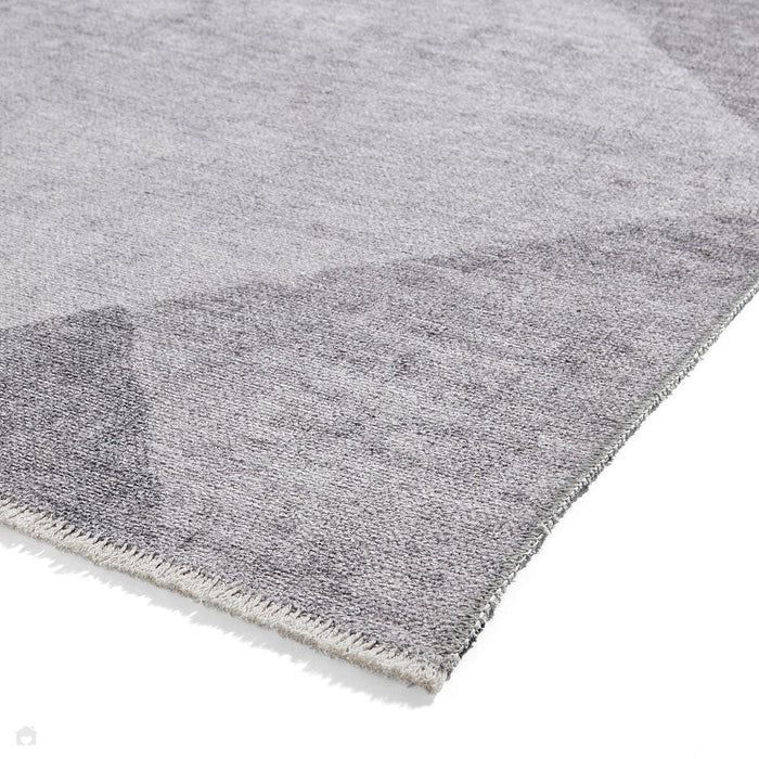 Washable Whisper H1065 Modern Abstract Textured Soft-Touch Printed Polyester Flatweave Grey Rug