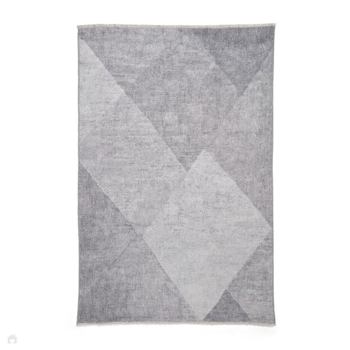 Washable Whisper H1065 Modern Abstract Textured Soft-Touch Printed Polyester Flatweave Grey Rug