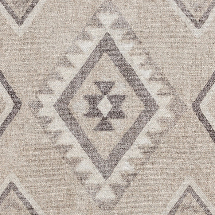 Washable Whisper H1066 Modern Abstract Textured Soft-Touch Printed Polyester Flatweave Beige Rug