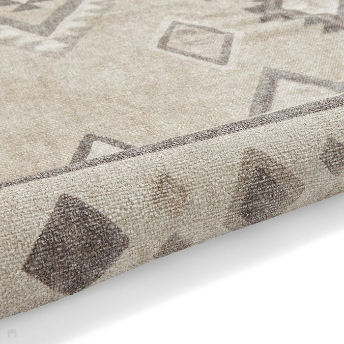 Washable Whisper H1066 Modern Abstract Textured Soft-Touch Printed Polyester Flatweave Beige Rug