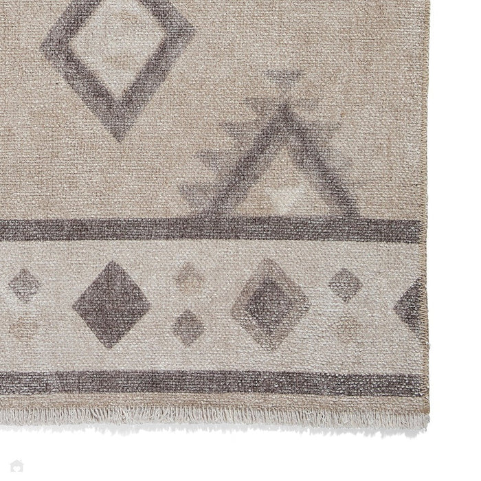 Washable Whisper H1066 Modern Abstract Textured Soft-Touch Printed Polyester Flatweave Beige Rug