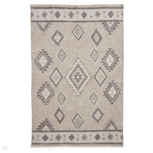 Washable Whisper H1066 Modern Abstract Textured Soft-Touch Printed Polyester Flatweave Beige Rug