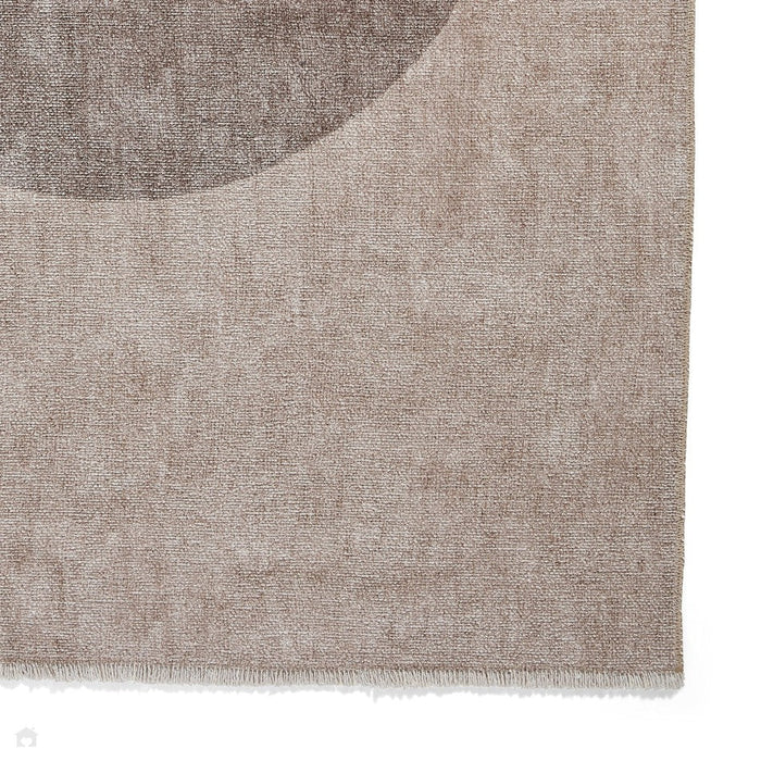 Washable Whisper H1067 Modern Abstract Textured Soft-Touch Printed Polyester Flatweave Beige Rug