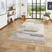 Washable Whisper H1068 Modern Abstract Textured Soft-Touch Printed Polyester Flatweave Beige Rug