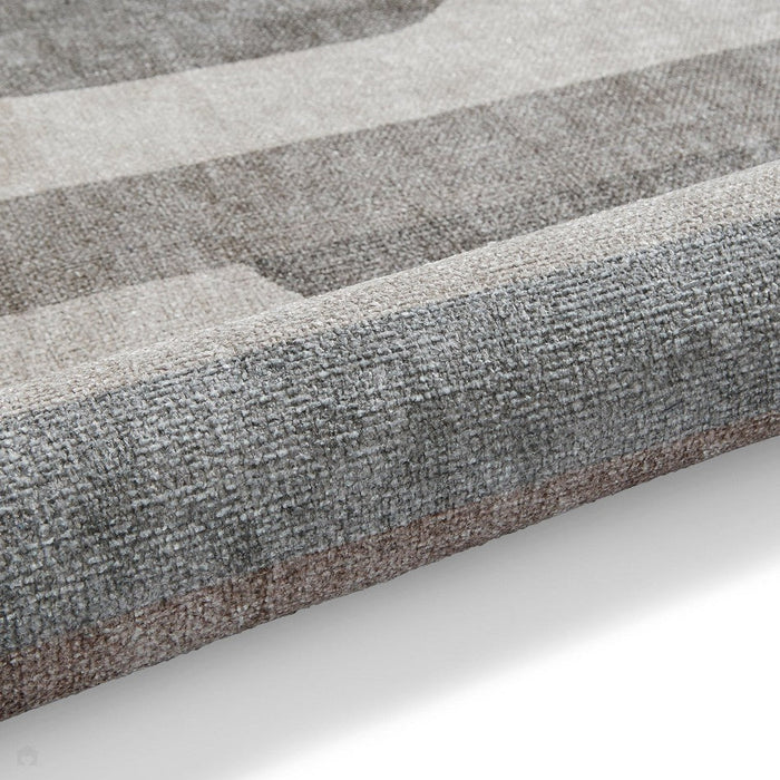 Washable Whisper H1068 Modern Abstract Textured Soft-Touch Printed Polyester Flatweave Beige Rug