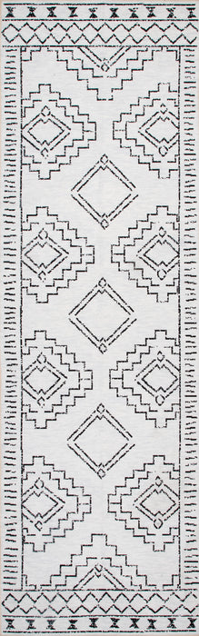 Washable White Moroccan Area Rug for Home Décor