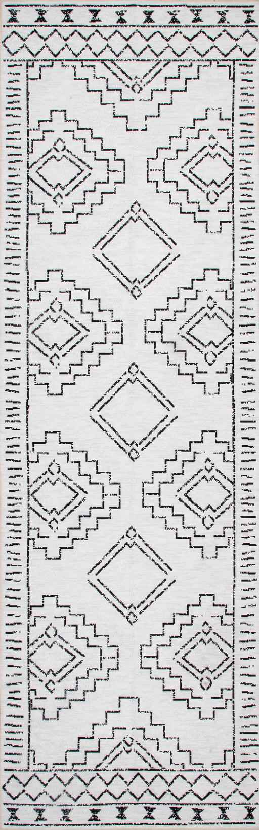 Washable White Moroccan Area Rug for Home Décor