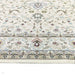 Washable Windsor Traditional Floral Border Flatweave Natural Rug