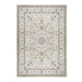 Washable Windsor Traditional Floral Border Flatweave Natural Rug