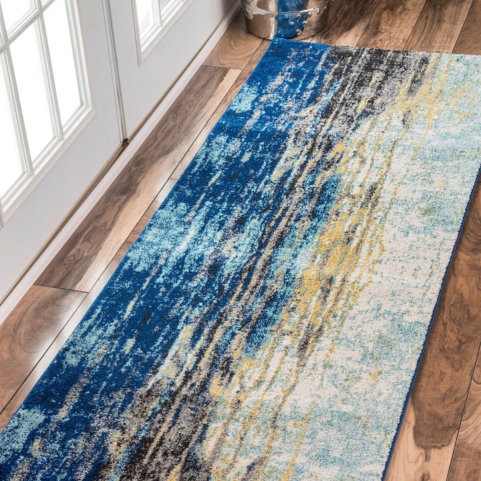 Waterfall Area Rug in Blue Tones 160x230 cm