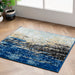 Waterfall Area Rug in Blue Tones and Teal Border