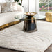 Waves Shag Area Rug Off White 120cm