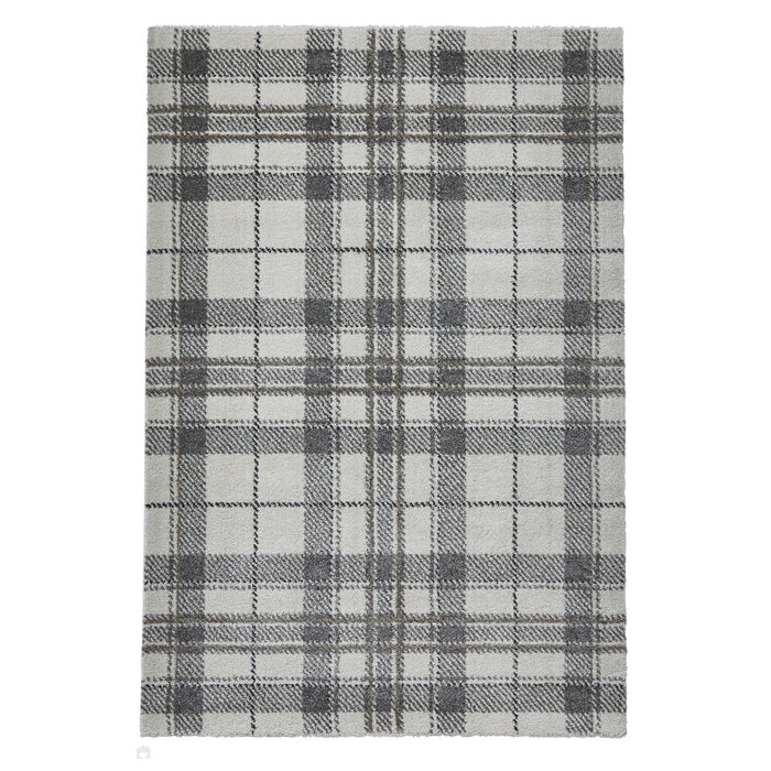 Wellness 6630 Modern Tartan Check Cream/Light Grey Rug