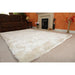 Whisper Super-Soft Fine Yarn Silky Shimmer Polyester Plain Shaggy Ivory Rug