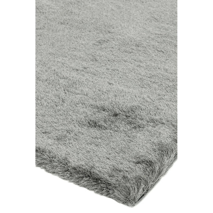 Whisper Super-Soft Fine Yarn Silky Shimmer Polyester Plain Shaggy Tungsten Rug