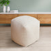 White Cotton Pouf for Living Room Decor