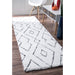 White Lattice Shag Area Rug 120x180 cm