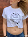 White Logo Crop Top for Women 100% Cotton Short Sleeve