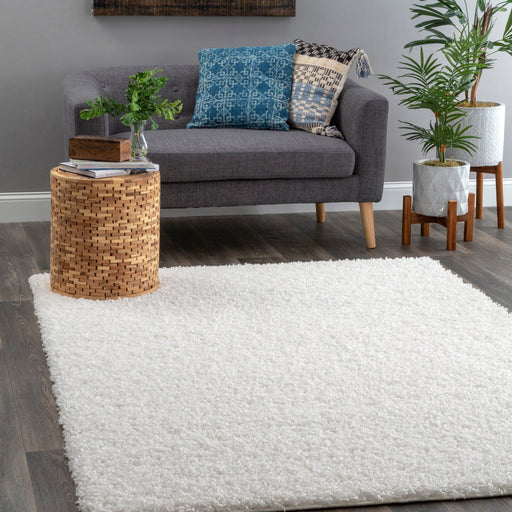 White Shag Area Rug 160cm Soft Plush Comfort