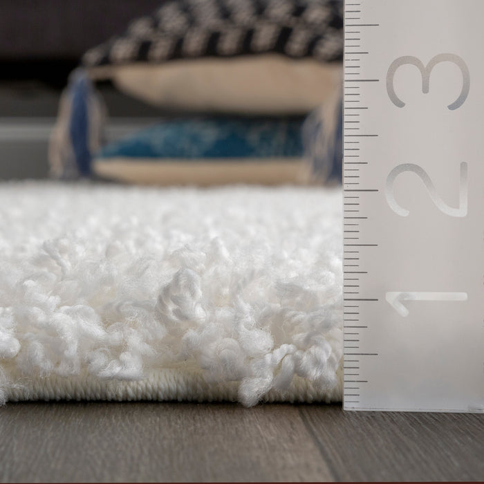 White Shag Area Rug 160cm Soft Plush Comfort