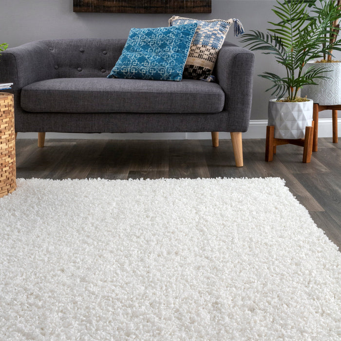 White Shag Area Rug For Modern Homes 150x230 cm