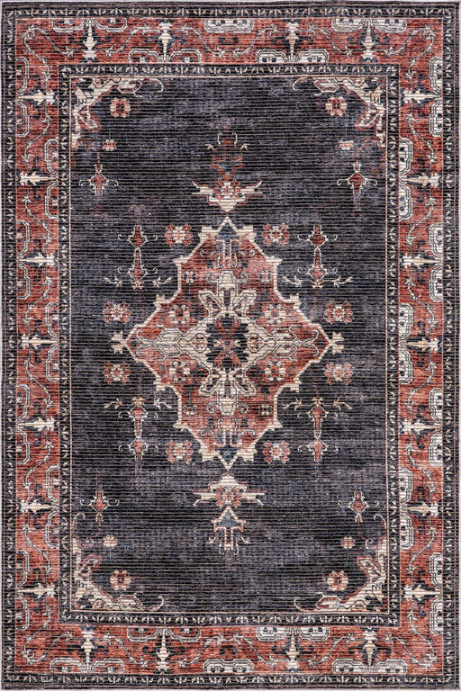 Wild Orchid Washable Area Rug 150x90 cm Charcoal Design