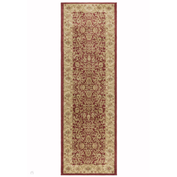 Windsor WIN02 Traditional Classic Floral Vine Bordered Red/Multi Rug