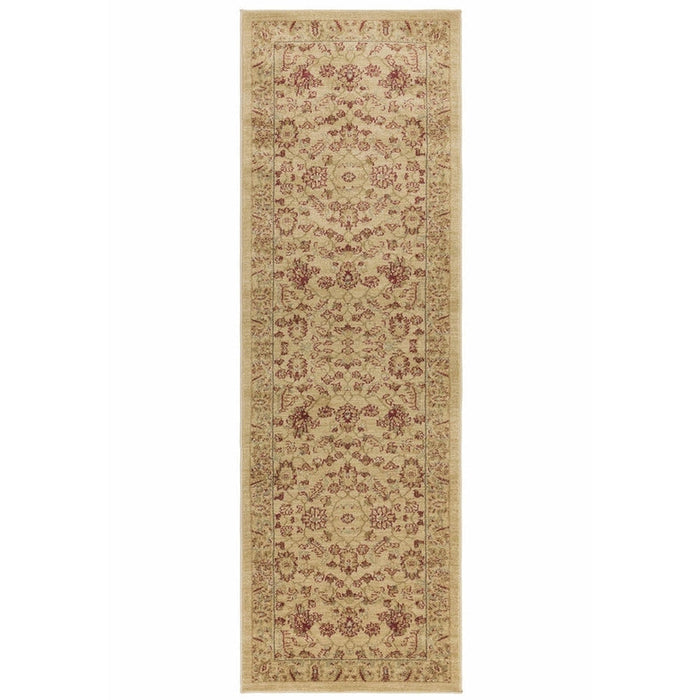 Windsor WIN04 Traditional Classic Floral Vine Bordered Beige/Natural/Multi Rug