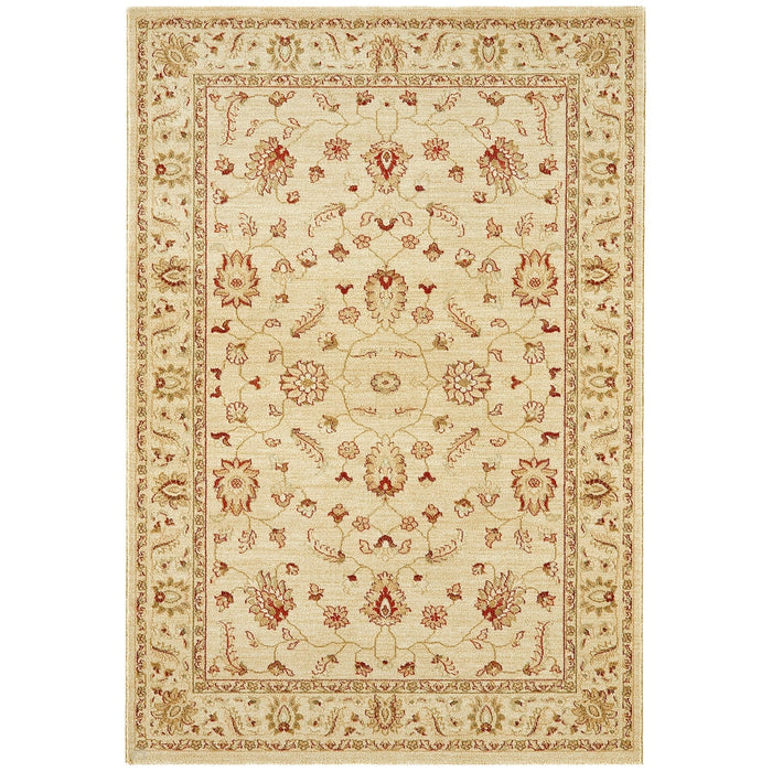 Windsor WIN04 Traditional Classic Floral Vine Bordered Beige/Natural/Multi Rug