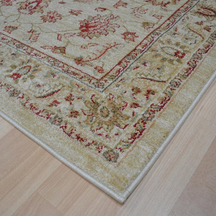 Windsor WIN04 Traditional Classic Floral Vine Bordered Beige/Natural/Multi Runner