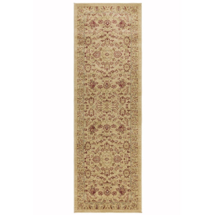 Windsor WIN04 Traditional Classic Floral Vine Bordered Beige/Natural/Multi Runner