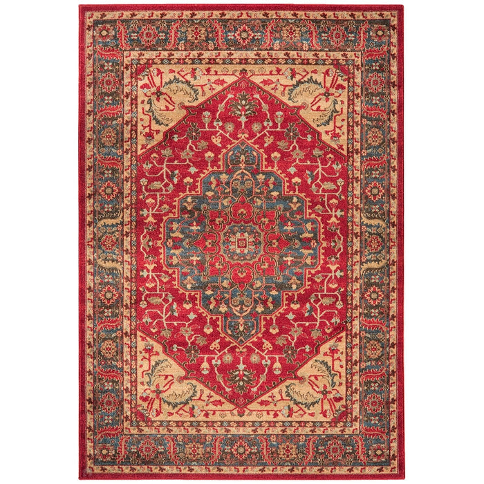 Windsor WIN08 Traditional Classic Floral Vine Medallion Border Red/Multi Runner