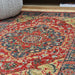 Windsor WIN08 Traditional Classic Floral Vine Medallion Border Red/Navy/Beige/Multicolour Rug