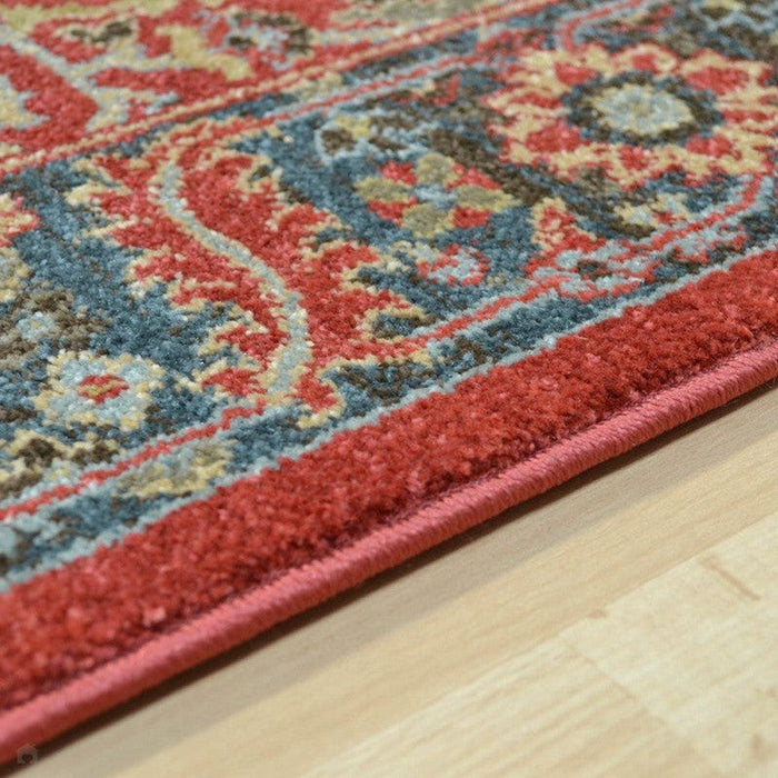 Windsor WIN08 Traditional Classic Floral Vine Medallion Border Red/Navy/Beige/Multicolour Rug