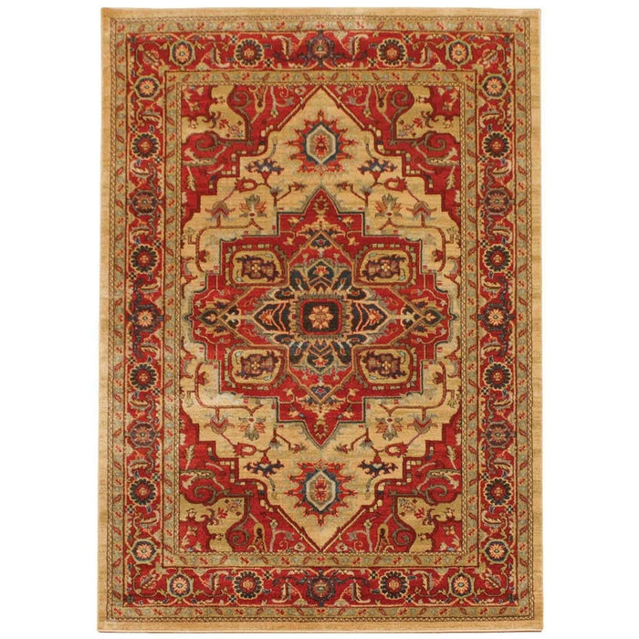 Windsor WIN10 Traditional Classic Floral Vine Medallion Border Red/Multi Rug