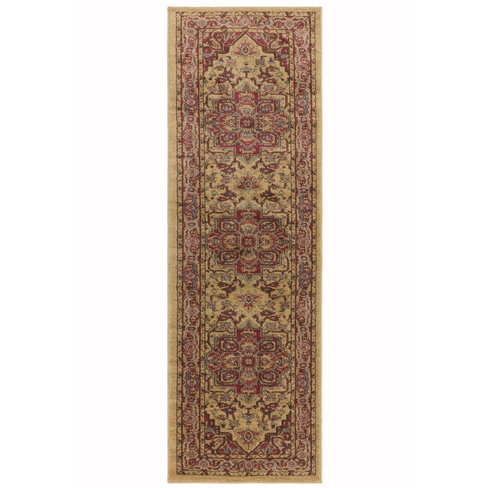 Windsor WIN10 Traditional Classic Floral Vine Medallion Border Red/Multi Rug