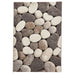 Woodland 2099 Modern Abstract Pebble Stones Cream/Grey Rug