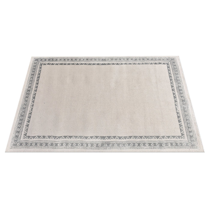 Wool Ajaria Area Rug with Tribal Print Border