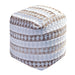 Wool And Denim Hand-Woven Pouf For Stylish Home Décor