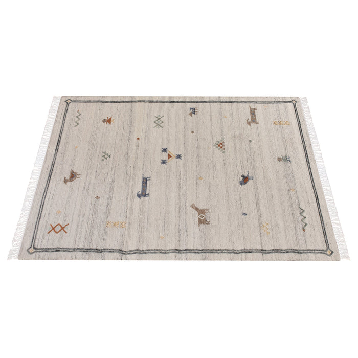 Wool Animal Motif Indoor Outdoor Rug for Casual Spaces