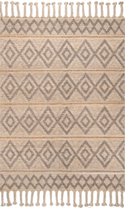 Wool Area Rug Natural Textured Design 160x230 cm