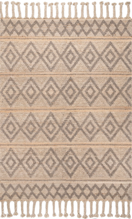 Wool Area Rug Natural Textured Design 160x230 cm