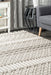 Wool Blend Textured Area Rug 152 Cm Ivory