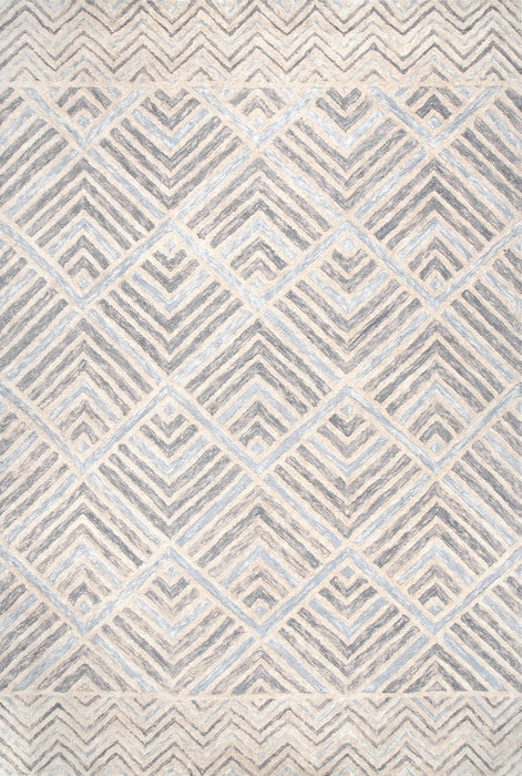 Wool Diamond Pattern Area Rug in Grey 160x230 cm