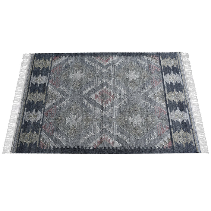 Wool Geometric Punja Rug for Indoor Outdoor Spaces