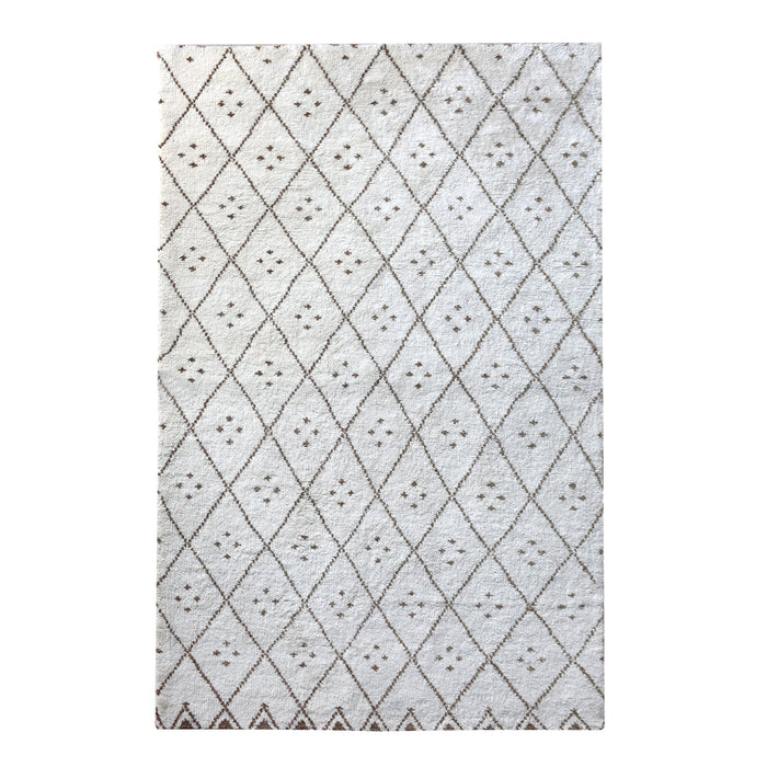 Wool Hand-Knotted Diamond Pattern Area Rug